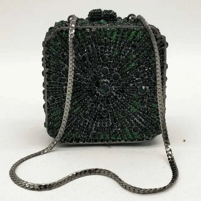 Crystal Women Evening Clutch Bag Wedding Bridal Minaudiere Box Rhinestone Handbags and Purses