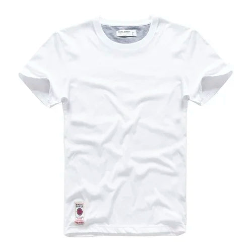 Men's T-Shirt Summer Cotton Solid T-Shirt Men's Short Sleeve Tee Fancy Yarns High Quality Classical Tops T Shirts Color Wine Blu
