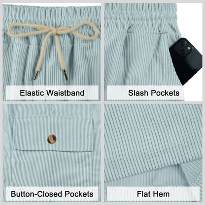 American Men's Heavy Loose Four Seasons Hip Hop Casual Sports Running Corduroy Tooling Shorts