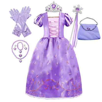 2026 Princess Party Costume Play Fancy Dress Girl Animation Movie Tangled Fairy Tale Halloween Apparel Purim Festival Frocks