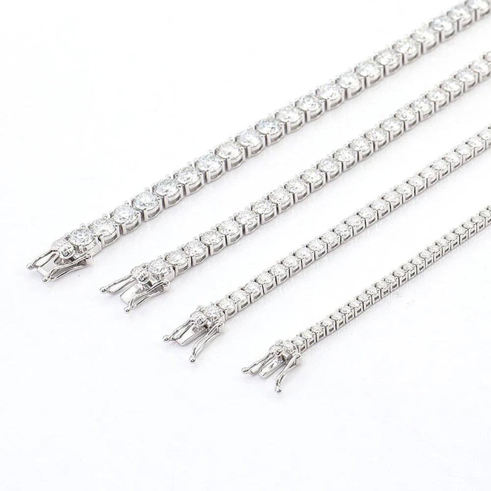 2/3/4/5/6mm Moissanite Tennis Necklace Bracelet for Women Men Hip Hop Diamond Neck Chain 925 Sterling Silver Fine Jewelry