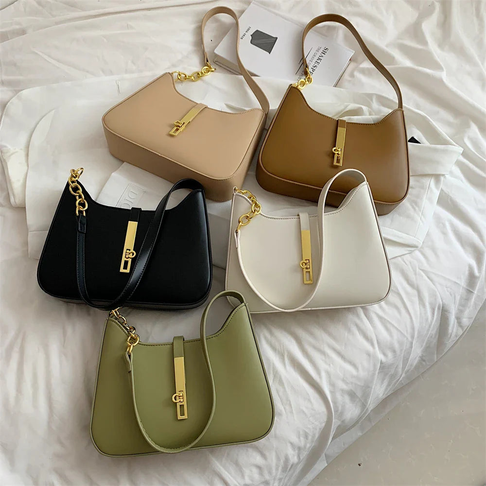 Top Quality Luxury Brand Purses and Handbags Designer Leather Shoulder Crossbody Bags for Women Dual Straps Underarm Sac A Main