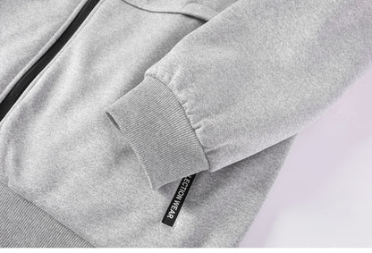Winter Fleece Jacket Men's Casual Thickened Wool Jacket Warm Zipper Hoodies Cardigan Sports Long Sleeve Sweatshirts Hooded Coat