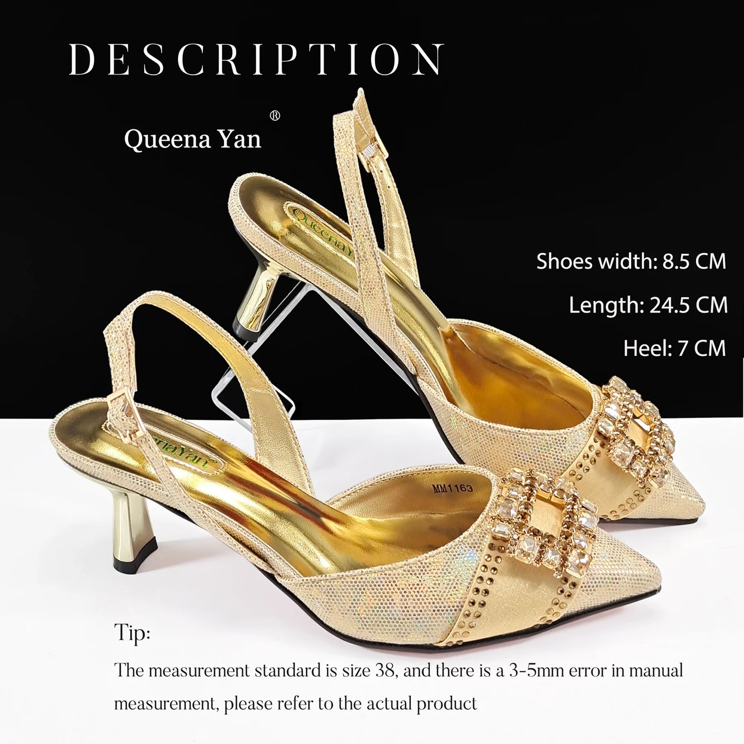 Spot Goods!Festive Elegance: Queena Yan High Quality Women's Pumps Fashion Design For African Wedding Party Ladies Shoes