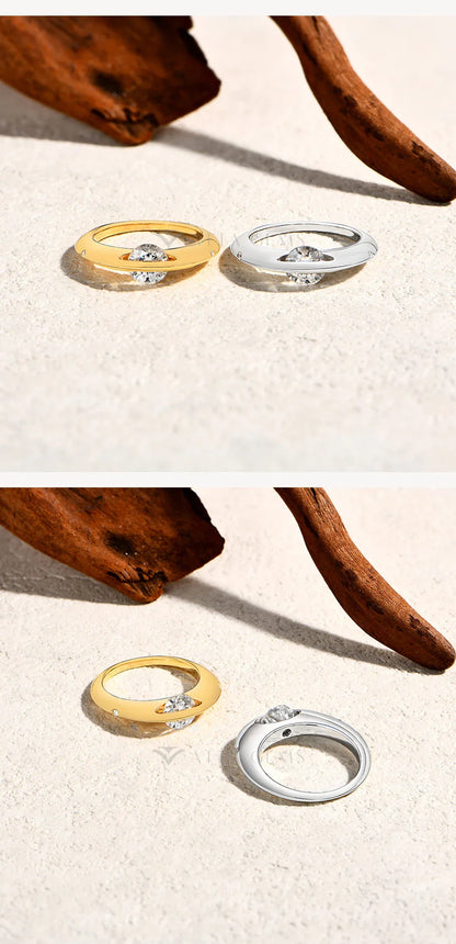 ATTAGEMS Bague Moissanite rotative à 360° pour femmes, taille ronde 1,0 CT D VVS1, bande en argent s925, bague anti-anxiété, bijoux fins de fiançailles