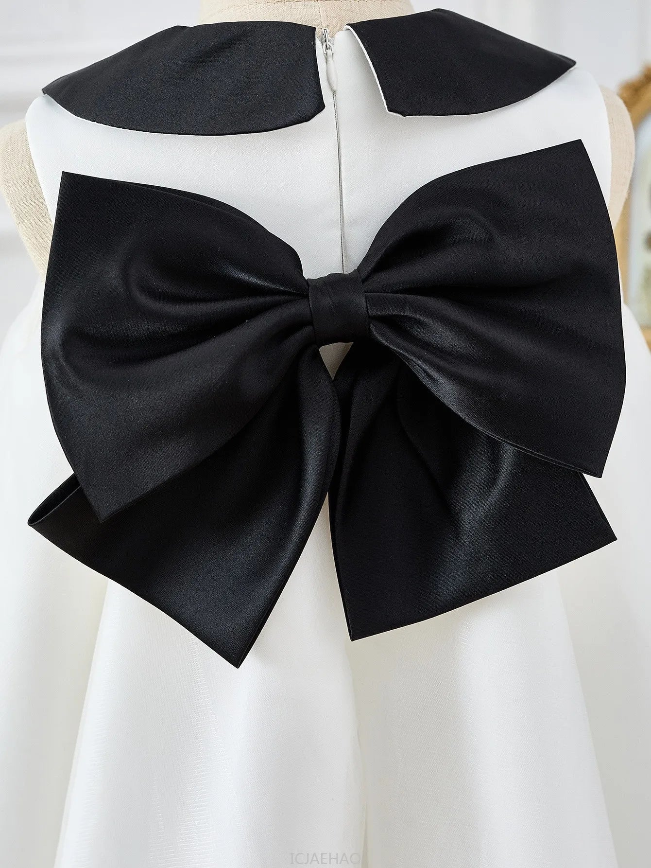 Party Dress Costumes Korean Style Girls Tulle First Birthday Dresses Children Black Bow  Collar Kids Flower Girl Gown Clothes