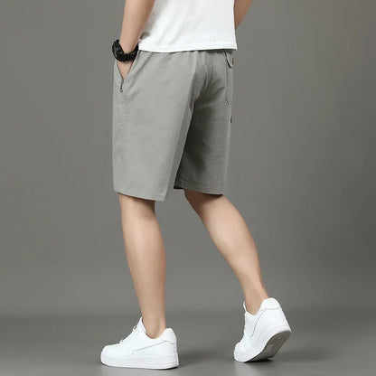 Summer new men's work shorts pocket zip trend versatile casual trousers five work trousers