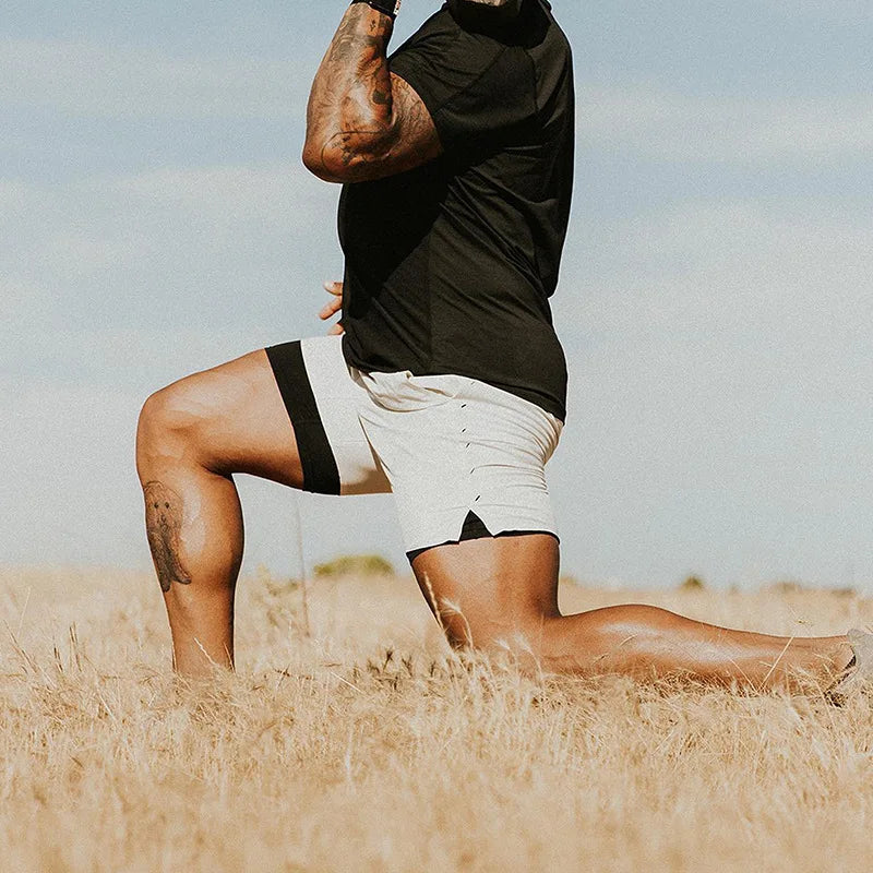 Men's Compression Shorts Quick Dry Elastic Baselayer Summer Gym Running Basketball Fitness Training Casual Sport Quarter Pants