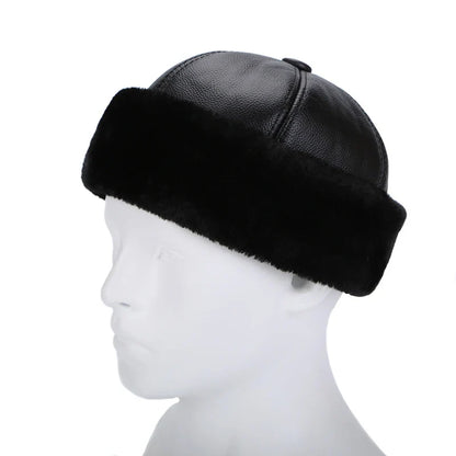 Brand New Style 2026 Retro Cowhide Bomber Hat Winter Keep Warm Caps Men Women Real Leather Cap Thick Velvet Dad Hat Leather Hat