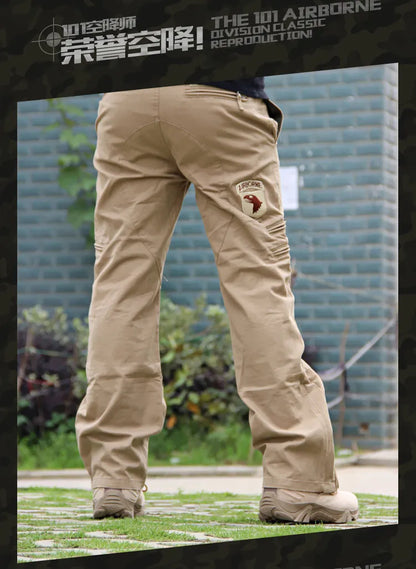 Men's Cargo Pants Outdoors Style Tactical Pants Male Camo Jogger Plus Size Cotton Many Pocket Men Camouflage Black Trousers