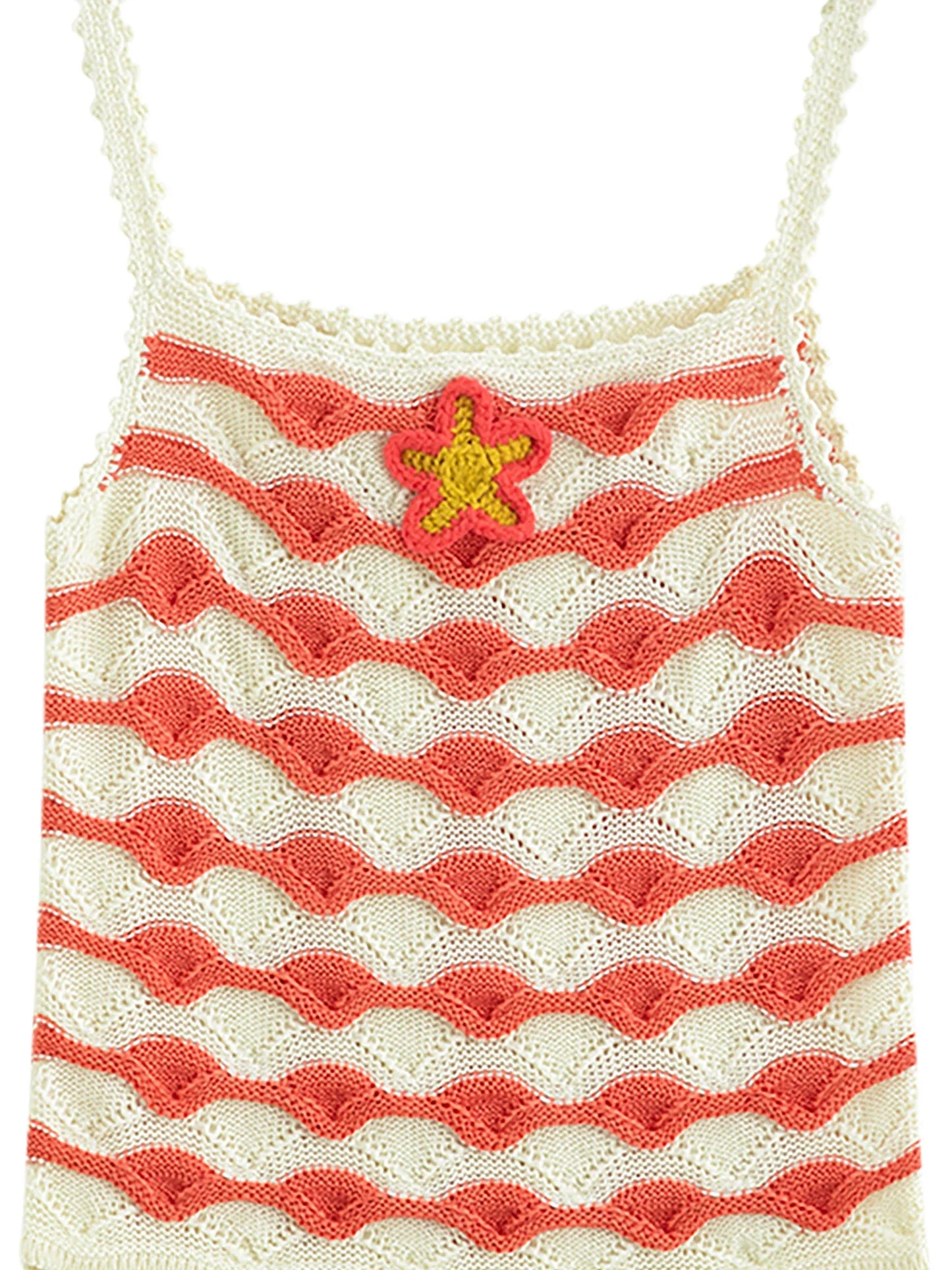 Color Clash Floral Contouring Knit Strapless Backless Top 2026 Summer New Arrival for Women's Modern Fashion Unique Design