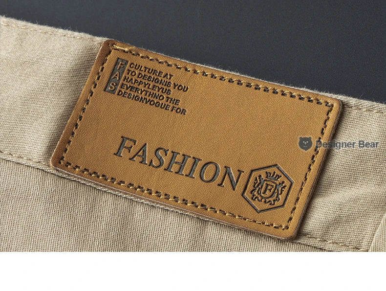 Brand Clothing Spring Summer Men's Casual Pants 97%Cotton Straight Solid Color Business Leisure Long Trousers Khaki Grey Blue