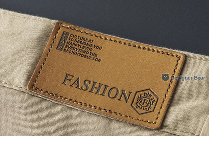 Brand Clothing Spring Summer Men's Casual Pants 97%Cotton Straight Solid Color Business Leisure Long Trousers Khaki Grey Blue