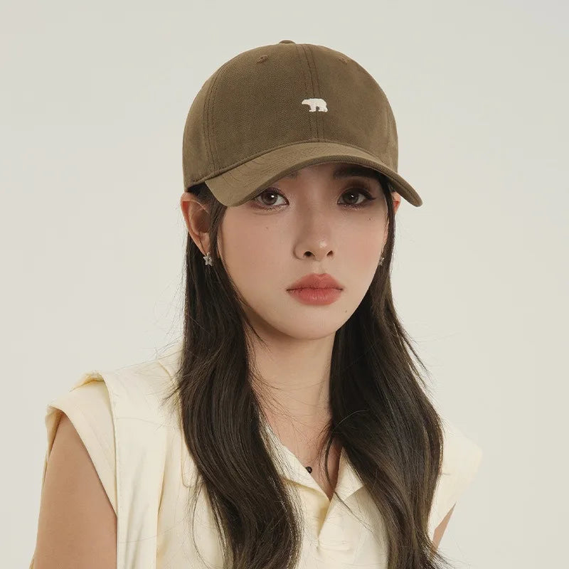 1pc Polar Bear Embroidered Baseball Hat for Men and Women,outdoor leisure Daily Leisure,Outdoor Travel,Sunscreen,Duck Tongue Hat