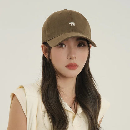 1pc Polar Bear Embroidered Baseball Hat for Men and Women,outdoor leisure Daily Leisure,Outdoor Travel,Sunscreen,Duck Tongue Hat