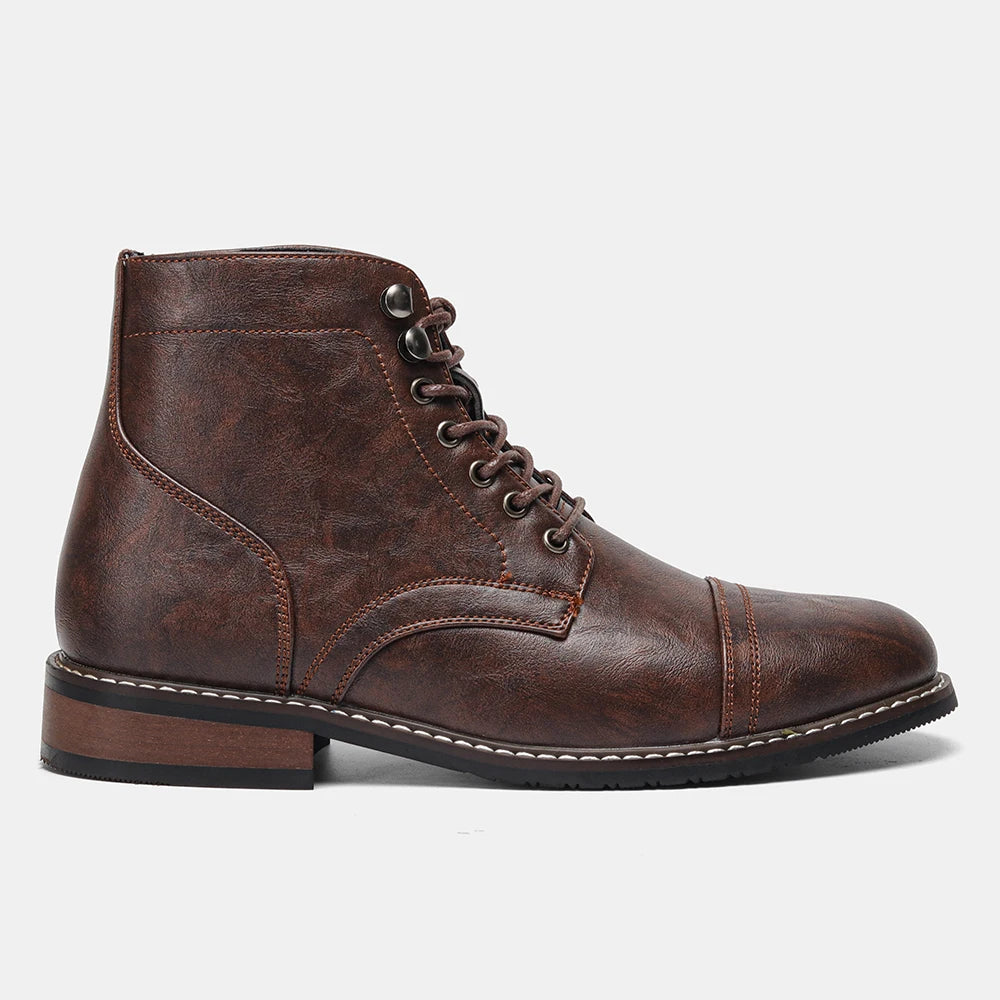 Classical Men Boots 2025 Fashion Comfortable Spring Leather Ankle Boots