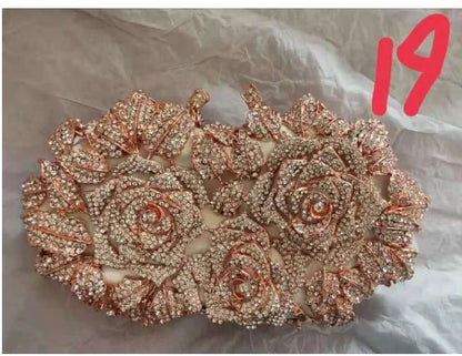 Golden Silver Color Stones Money Clutch Bag Women Crystal Clutches Bridal Handbags Wedding Party Cocktail Minaudiere Bag Purse