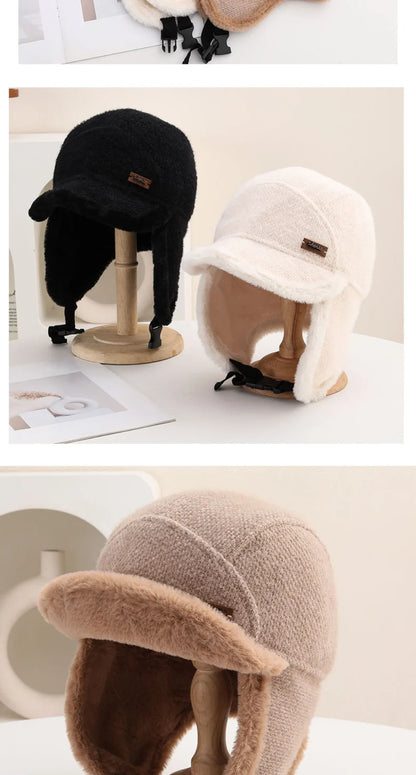 Russian Hat New Thick Warm Winter Htas for Men Women Fleece Lined Riding Hat Male Female Snow Ski Earflap Cap Bomber Hat