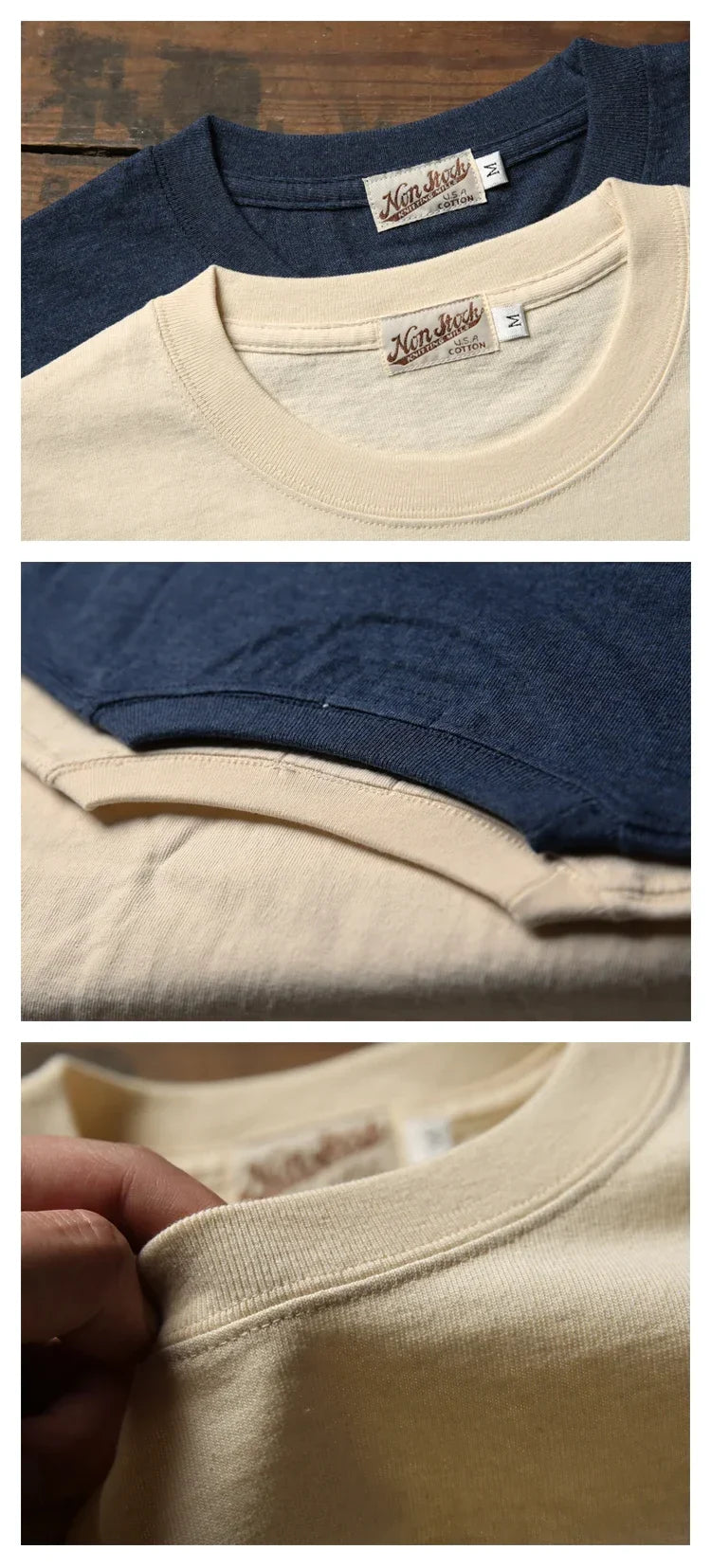 Non Stock 260g Seamless Tubular T-Shirts USA Cotton Crew Neck Short Sleeve Tee