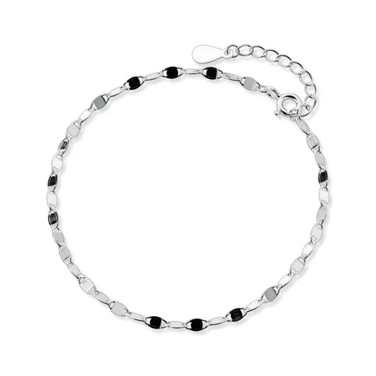 Bracelet et Jonc en Argent Sterling 925 de Haute Qualité, Simple à Paillettes, Pour Femmes, Réglable, Bijoux Fins, Cadeau de Fête