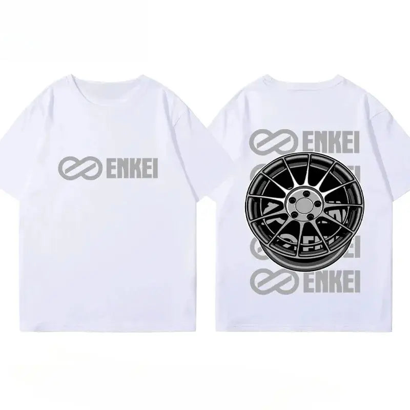 New JDM Modified Car Endless Brake T-shirt Breathable Sweat Absorption Short-sleeved Men's and Women's T-shirt Motorcycle Tee