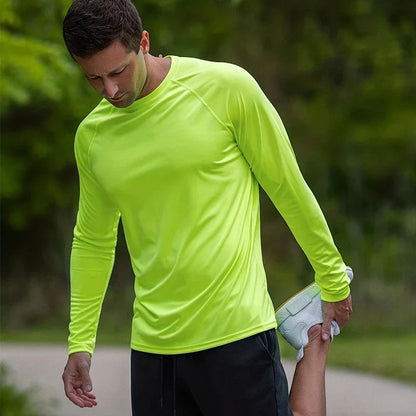 Nheals UPF 50+ Long Sleeve T-shirt Men's UV Sun Protection Quick Dry Breathable Sunscreen T-shirt Hiking Fish Performance Tops