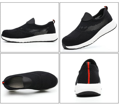 Breathable Safety Shoes Man Steel Toe Anti-Puncture Reinforced Sole Men's Work Shoes Lightweight Slip Resistant Safety Sneaker