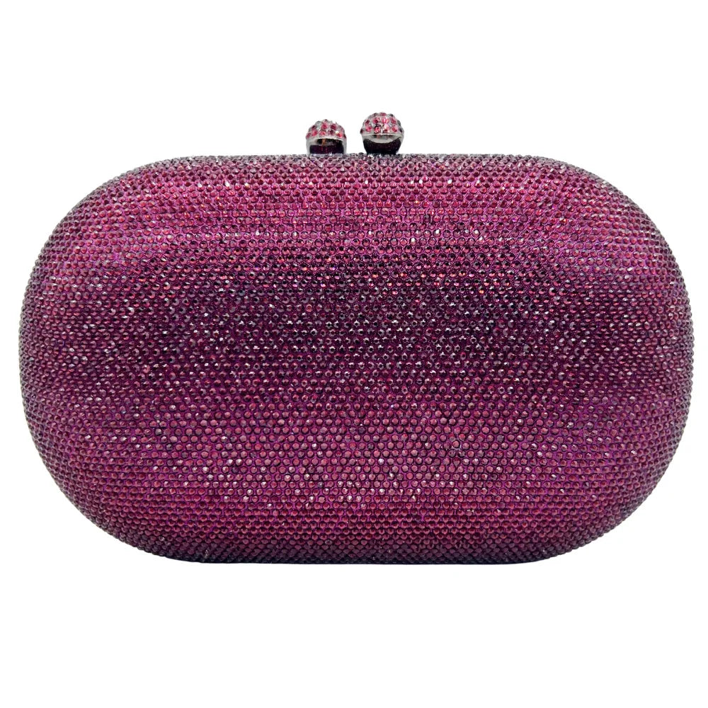 Middle East Diamond Embellished Evening Bag Pure Color Rhinestone Women's Clutch Handbag Polyester Daily Match Magnetic Buckle