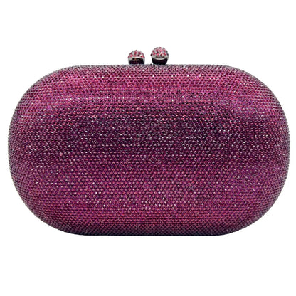 Middle East Diamond Embellished Evening Bag Pure Color Rhinestone Women's Clutch Handbag Polyester Daily Match Magnetic Buckle
