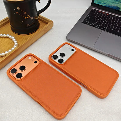 Ultra Thin Epsom PU Leather Magnetic Phone Case Non-Slip Grip Anti Fingerprint Phone Cover for iPhone 17 Pro 17 Pro Max