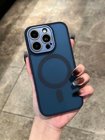 Matte For Magsafe Magnetic Case For iPhone 16 15 Pro Max 14 13 12 11 Frosted Translucent Wireless Charge Shockproof Bumper Cover