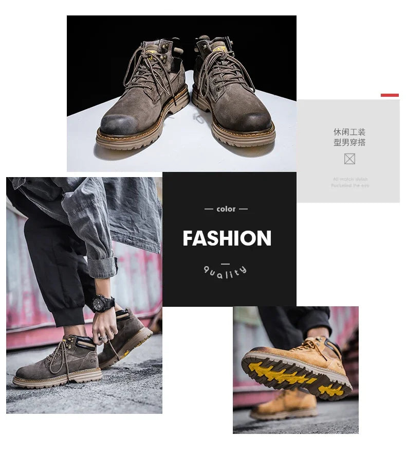 Hot Selling Winter Men Snow Boots High-quality Classic High Top Outdoor Hiking Shoes Anti Slip Thick Soled Practical Work Shoes