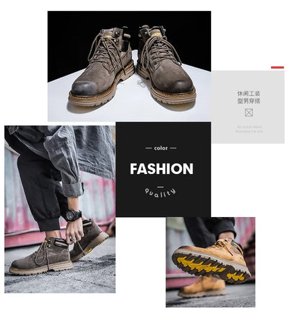 Hot Selling Winter Men Snow Boots High-quality Classic High Top Outdoor Hiking Shoes Anti Slip Thick Soled Practical Work Shoes
