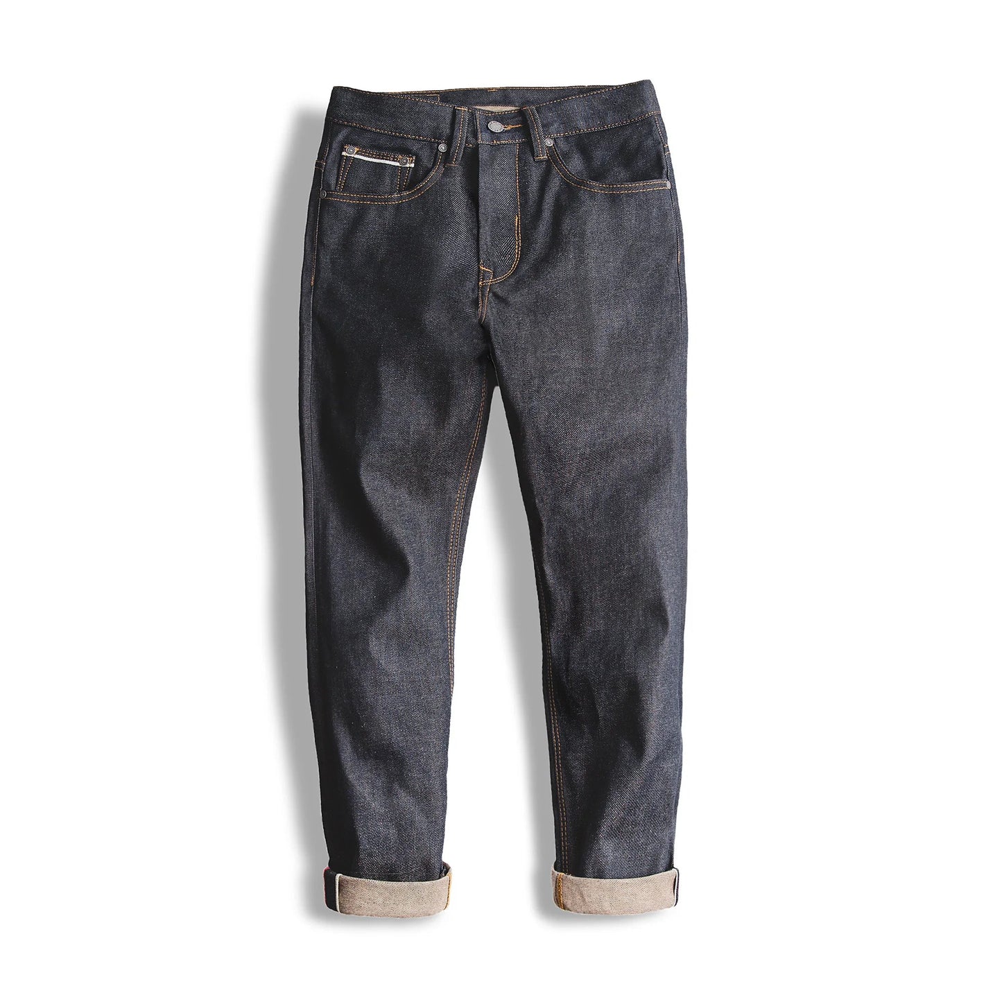Retro 11.6oz Selvedge Raw Denim Jeans Tapered Regular Fit Cotton Jeans with Zipper Fly High Quality Versatile Men's Pants