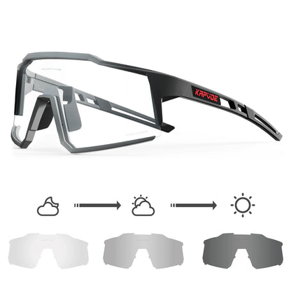 Photochromic Cycling Glasses UV400 MTB Clear Mountain Bike Transition Bicycle Sunglasses for Men Women Sports Eyewear