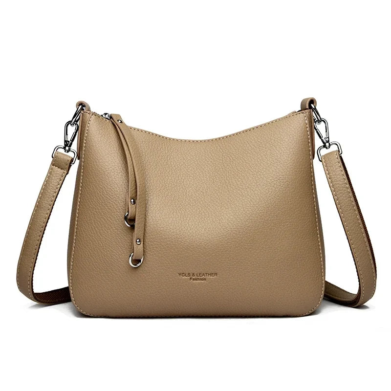 New Luxury Designer Handbag Solid Color PU leather Women Shoulder Bag Casual Crossbody Bags for Women New Zipper Messenger Bag