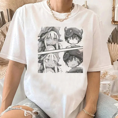 Made in Abyss T-Shirt Men Women Summer Cute Japanese Animal T Shirt Short Sleeve Graphic T Shirts Streetwear Women's Clothing