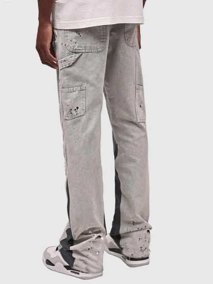 Washed Jeans Men Vintage Ankle Length Trousers Mid Waist Pockets Button Zipper Fly Distressed Denims Streetwear Straight Pants