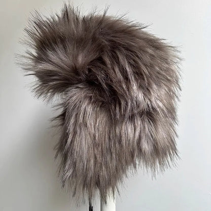 Imitation Fox Hair Bomber Hats for Women Winter Ear Protection Ski Hat Men Warm Windproof Fur Hat  Ear Flap Ushanka Pilot Hats