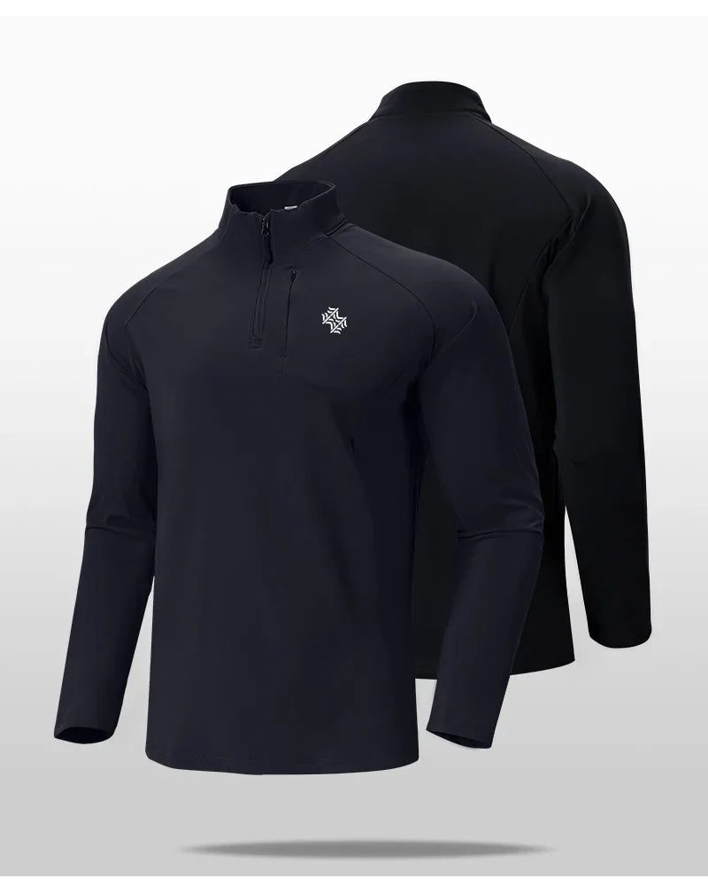 Autumn/Winter New Men's Outdoor Sports With a Base Shirt Running Skiing Mountaineering Fitness Sports Long Sleeve T-Shirt