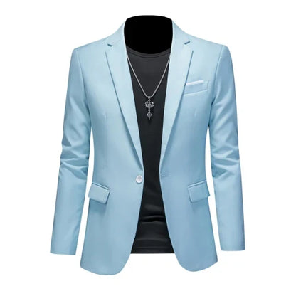 Plus Size 6XL-M Fashion Mens Solid Color Suit Jacket High Quality Business Slim Fit Casual Blazers Formal Social Wedding Tuxedo