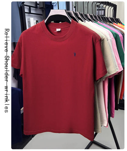 100% cotton high-end short sleeve T-shirt summer designer brand pony embroidery round neck top fashion casual golf men's wear