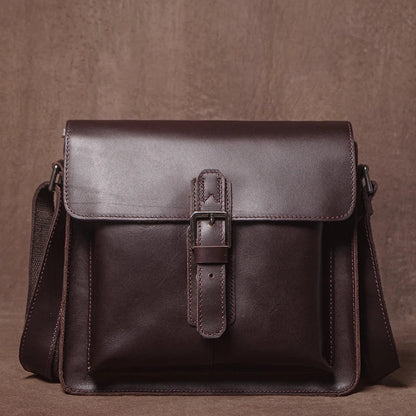 Luxury Brand Genuine Leather Shoulder Bag Men Crazy Horse Cowhide Messenger Bag Women Retro Crossbody Bag Trend Satchel Bag