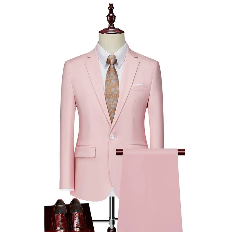 2026 New Men's Suit 3-Pieces Set (Jacket+Pants+Vest) Wedding/Party/Office Coat and Vests Trousers, Asian Sizes M-5XL 6XL.