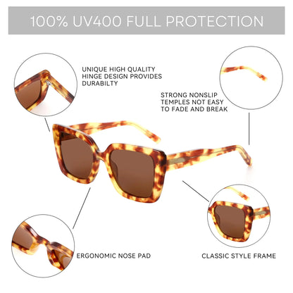 Fashion Butterfly Polarized Sunglasses Women Thick Frame UV400 Protection Acetate Sun Glasses for Ladies Shopping Gift