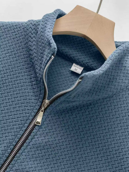 Autumn Winter Men's Stand Collar Casual Zipper Jacket  Double-Sided Fleece Warm Coat Outdoor Splice Long Sleeve Cardigan Mens