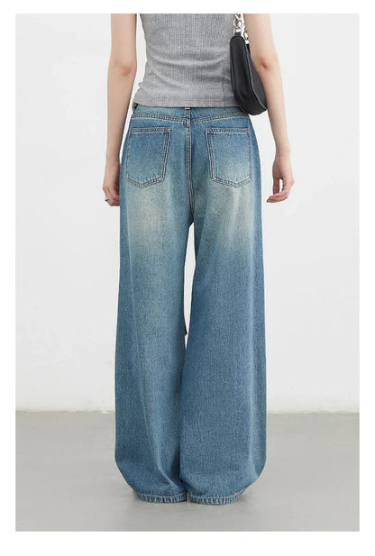 Women Jeans Fashion Casual Loose High Waisted Wide Leg Denim Pants Streetwear Female Trousers Spring Autumn New 2026