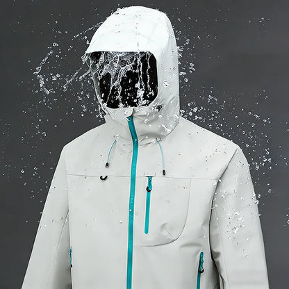 Men's Outdoor Jacket Waterproof Windbreaker Sports Climbing Trekking Multiple Pockets Skiing Softshell Zipper Hooded Jackets
