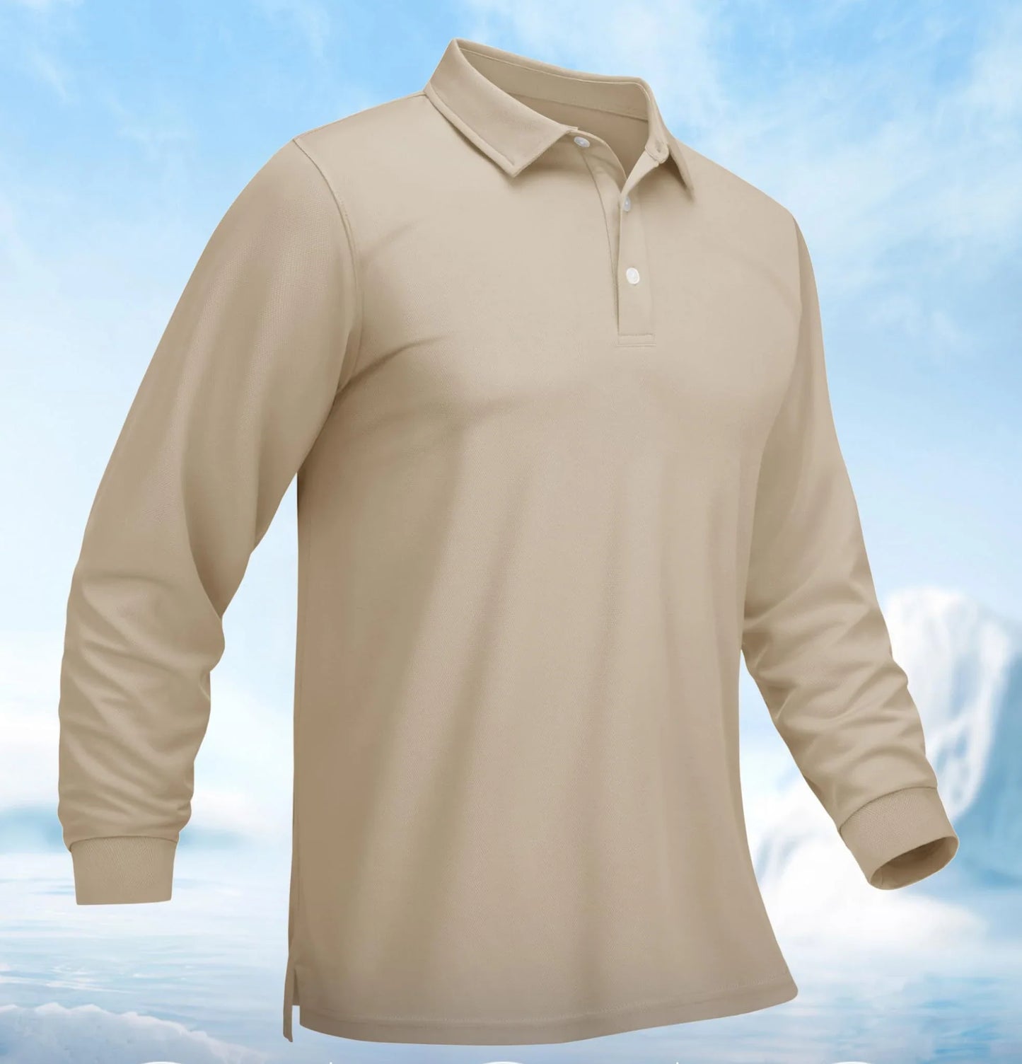 Men Sports Polo Shirts Quick Dry Golf T-shirts Breathable Work Shirts Casual Office Shirts Lightweight Top Long Sleeve