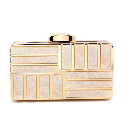 Women Clutch Evening Bags Flap Luxury New Arrival Hollow Out Style Glitter Handbags Metal Chain Party Wedding Bridal Pro
